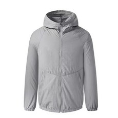 風扇防曬連帽外套 釣魚服 登山外套 騎行服 夏新款降溫外套, 灰色,L