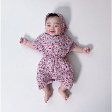 (베베) 여름 꽃분이슈트(보넷세트)