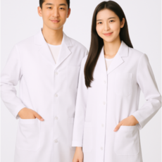 케미핏 편안한 실험복 깔끔한 디자인 사계절용 남여공용 흰색