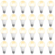 BUBO A19 LED 전구 100와트 동등한 소프트 화이트 2700K 1500루멘 E26 표준 베이스 조도 조절 가능 침실 거실 홈 오피스용 13W 24팩 1381, 24개입, 100w-소프트 화이트