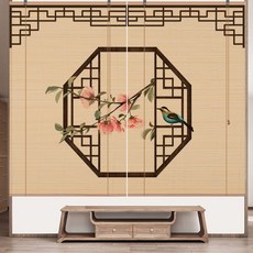 대나무커튼 파티션 복고 인테리어 원목 한식당 맞춤제작 가리개 패턴22 가벽 문발 암막