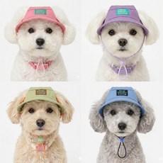 차니픽 강아지 대형견 썬캡 여름 모자 선캡, 1개, 노르딕 연두