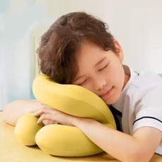 slai 兒童午睡枕 中小學生專用 擁抱式午睡神器 舒適透氣 午安枕, 兒童課桌趴睡枕（黃色）