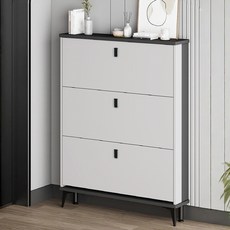 초슬림 현관 신발장수납장 60/80CM 이케아신발장슬림, 80 럭셔리 화이트, 3단