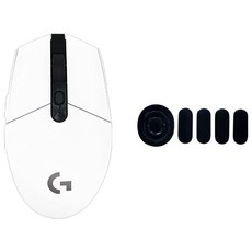 로지텍 G304 LIGHTSPEED 게이밍 무선 마우스 M-R0071 + 피트 세트, 화이트(마우스)
