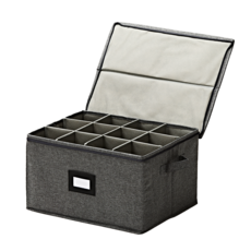 빈아미고 스토리지 박스 와인잔 머그컵 보관함, 1개, 그레이