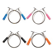 투명 손잡이 와이어 줄넘기 선수용 다이어트 복싱 크로스핏 베어링 국내생산, 블랙