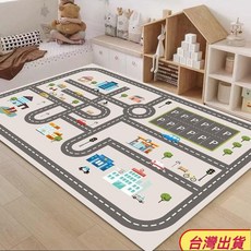 台灣出貨 兒童地毯 遊戲墊 車道地墊 兒童地墊 停車場地墊 汽車地墊 汽車遊戲墊 交通遊戲墊 車車地墊 QMZ7, 模擬停車場,160*230cm【多場景適用】