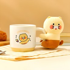 KAKAO FRIENDS 春植擁抱馬克杯 300ml + 玩偶組合, 1套, 混搭色