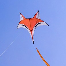 狐狸造型彩色風箏(橘色)(96*300)(全配/附150米輪盤線), 1個, 全配組(附輪盤集線器+150米線),橘色