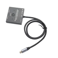 100W USB C 양방향 스위처 Type-C 분배기 2x1/1x2 KVM 데이터 비디오 8K 컴퓨터 모니터 다중 소스, 01 with cable, 01 with cable