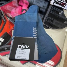 Northwave NW Work Less Ride More 自行車襪 吸震高透氣 藍淺灰 18公分高 M號, 藍-淺灰高度18cm,M, 1個