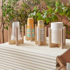 간편조립 캠핑 원목 일회용품디스펜서 종이컵홀더, 1개, 자작