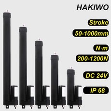 HAKIWO 24V 선형 액추에이터 IP68 방수 1200N 150mm 200mm 600mm 900mm 1000mm 스트로크 태양 추적기 도어 자동화 40mm/s, Stroke 500mm, 700N 15mm s, 1개