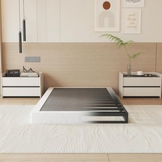 NHODIR 229cm 9인치 박스 스프링 풀 사이즈 침대 베이스 튼튼한 금속 매트리스 파운데이션 덮개 패브릭 커버 쉬운 조립 블랙 680265