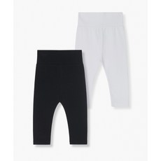 MUSINSA STANDARD KIDS 베이비 배앓이방지 레깅스 2팩 [블랙/화이트] 417108