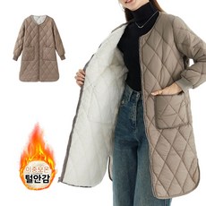 Modern Fashion 여성 겨울 기모 롱 자켓 매직 가벼운 패딩 D14