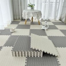 반전 사계절 면마 조립식 퍼즐 매트 단열 냉기 차단 러그 매트 커팅 물세탁 가능 러그 매트 DIY 셀프시공 퍼즐 매트 10mm, 20개, 회색