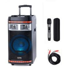 컴스 휴대용 블루투스 버스킹 앰프, CR400PBS2 (무선마이크 1개 증정), 단일제품