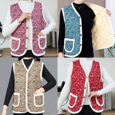 베스트 꽃무늬 [도매라인]*도매 빈티지융털조끼 겨울조끼 김장조끼 융털조끼 할머니조끼 고급진