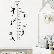 농구 소년 높이 측정 벽 스티커 침실 자기 접착 성장 30*90CM