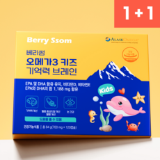 베리썸 키즈 오메가3 기억력 브레인, 2박스, 120정