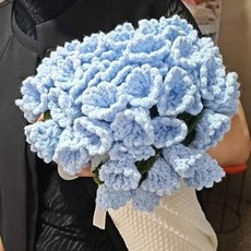 블랙룩 꽃다발담요 장미 1개 꽃다발이되는담요, 60cm 21송이, 블루 오키드