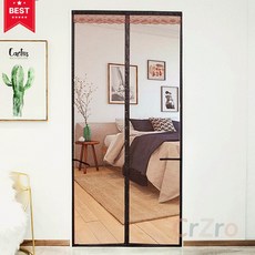 리빙피스 심플 문 모기장 90x200cm 브라운 현관 방문 자석 방충망