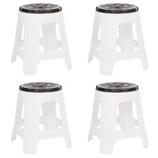 지오리빙 야외용 플라스틱 회전의자 4개 세트 간이 야외 포장마차 편의점, 화이트