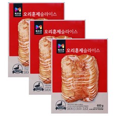 목우촌 훈제 오리 슬라이스 600g 고기, 3개