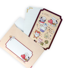 치이카와 먼작귀 캐릭터 편지지 5개 세트, 1개, 1세트(편지지 10p+봉투 5p)