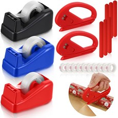 어메이징스파크 21개 선물 포장 도구 세트 3개 테이프 디스펜서 2개 종이 커터 슬라이더 10개 투명 6개 롤 홀더 휴일 생일 홈 정리함 DIY 사무실 학교