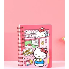 160 페이지 A6 나선형 노트 카와이 카톤 메모장 데일리 위클리 플래너 저널 북 찍기 학교 사무실 문구, pink