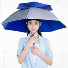 반야스토리 모자형 낚시우산 캠핑 여행 야외스포츠관람 작업, 실버 더블레이어, 1개