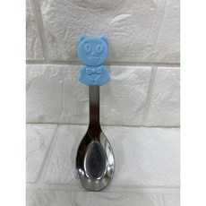 歐岱D7兒童不鏽鋼湯匙餐碗組，幼稚園國小適用，寶寶副食品學習餐具, 藍色, 1個