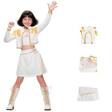 新款女孩惡魔獵人服流行歌手童裝兒童套裝黑金獵魔女團cos