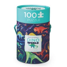 Crocodile Creek 100피스 직소 바닥 퍼즐 대형 43.2 x 30.5cm(17 x 12인치) 완성 사이즈 만 5세 이상 아동용 디자인 산타의 방문, Dino World