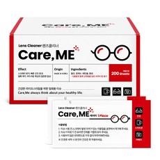 케어미 렌즈클리너 일회용 안경닦이 티슈 200매, 케어미 렌즈클리너 200매, 1개