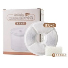HuRuRu 無線馬達寵物飲水機 濾心 x6, 1個, 濾心6入