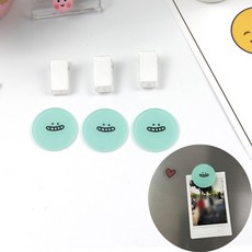 소형 원형 부착식 귀여운 문서 사진 집게 민트 1P 얼굴그림 귀여운집게 사진집게 문서집게 서류집게
