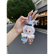 팝마트 라부부 내아음속의 비밀번호 4.0 미니 버전 인형옷 삐에로 세트 펌킨 카터필라 진저브레드맨, 4세대 미니 유니버설  아기 제외, 삐에로 세트(모자+스카프+팬츠+신발)