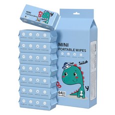 ANTANG 迷你隨身濕紙巾, 8套, 恐龍濕巾【8套/組】, 8片, 35g