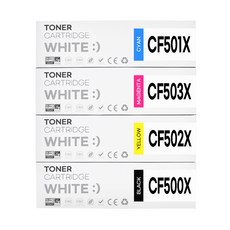 202A 202X CF500A 재생토너 M254dw M254nw M280nw M281fdw, 1개, CF500X 4색 세트
