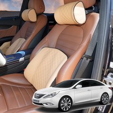 YF쏘나타 목쿠션 허리쿠션 통기성 자동차쿠션, 1개, 모던블랙_헤드쿠션