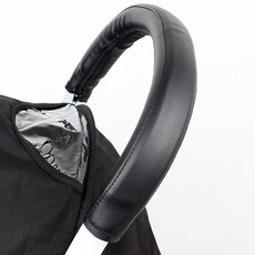 嬰兒推車扶手套 PU皮拉鍊通用把手套, 1個, 通用款/手把黑色推把【拉鍊黑皮套】