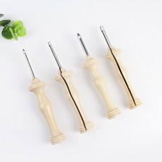 JSTrading 굵은실용 굵은 털실용 원목 펀치니들 바늘, 1개