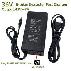 36V E 자전거 스쿠터 충전기 출력 42V3A 10 시리즈 37V 리튬 이온 배터리 DC 5.5mm2.1mm 고속, 02 US plug