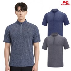 콜핑 남성 하이쿨 스트라이프 통기성 등산 반팔 반집업 티셔츠 KSC056UT8M
