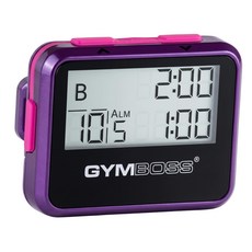 짐보스 인터벌 타이머 및 스톱워치 - 바이올렛/핑크 메탈릭 광택 Gymboss Interval Timer and Stopwatch - Violet/Pink Metallic Glos, 기본, 1개