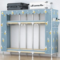 [시스슈 ] 간이옷장 합금 조립식옷장 비키니 옷장 튼튼한 옷장 대용량, 토끼새끼